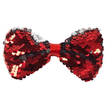 Sequin Bowtie Red/Silver
