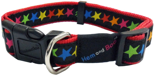 Hem & Boo Stars Black Adjustable Collar