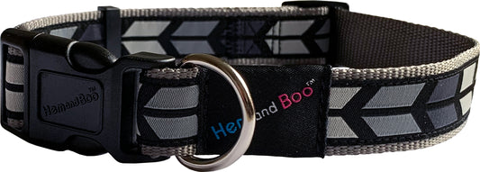 Hem & Boo Chevron Grey Adjustable Collar