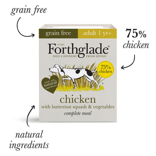 Forthglade Complete Meal Gf Adult Chicken Butternut Squash & Veg 395g