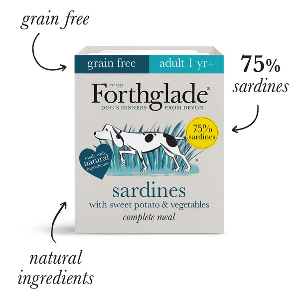 Forthglade Complete Meal Gf Adult Sardines Wth Sweet Potato & Veg 395g