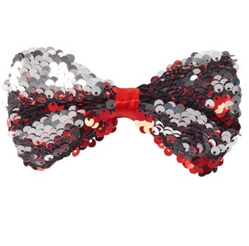 Sequin Bowtie Red/Silver
