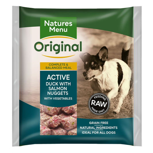 Natures Menu Dog Raw Frozen Complete Nuggets Active 1kg