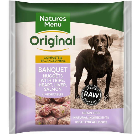 Natures Menu Dog Raw Frozen Complete Nuggets Banquet 1kg