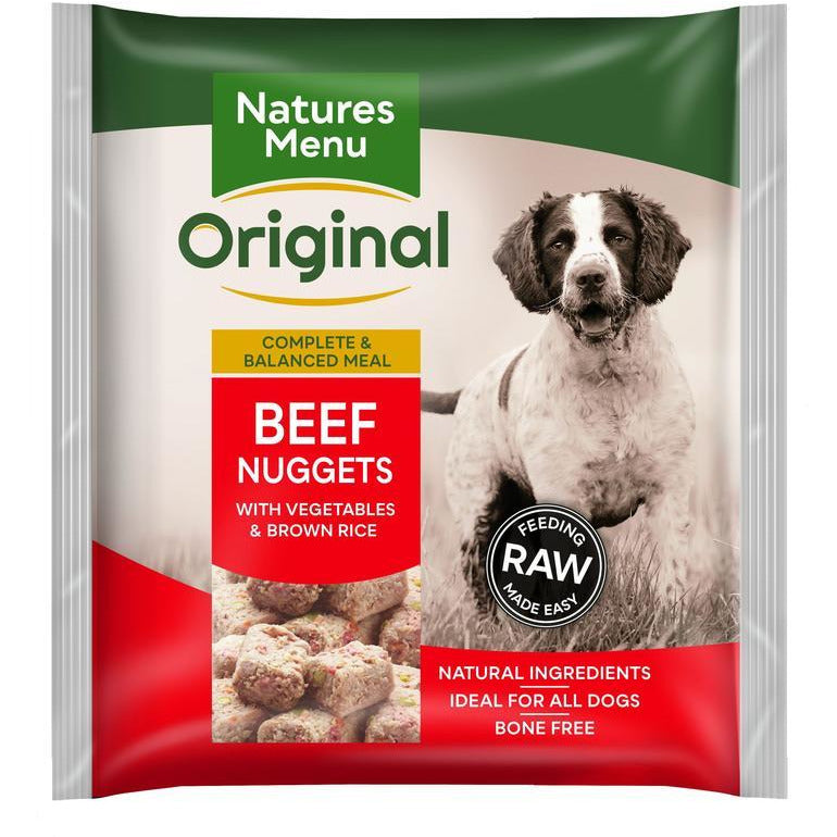 Natures Menu Dog Raw Frozen Complete Nuggets Beef 1kg