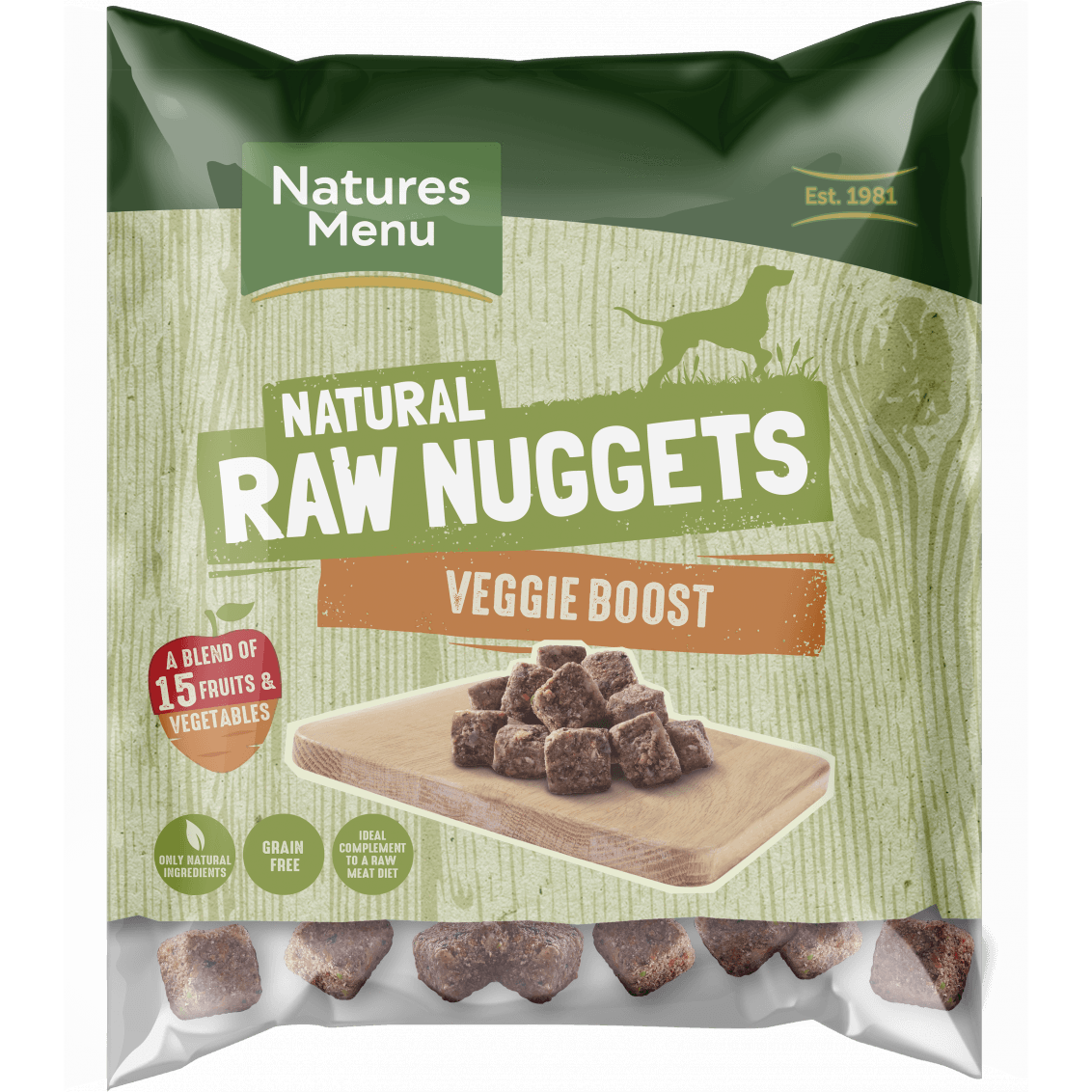 Natures Menu Dog Raw Frozen Nuggets Veg & Fruit 1kg